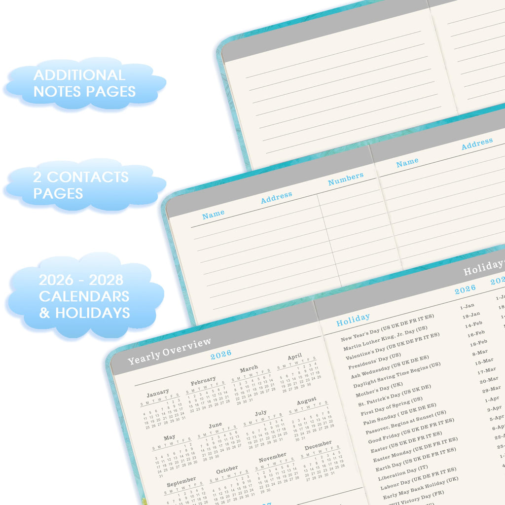 2024-2026 Pocket Planner 3 Year Monthly Calendar 6.3x3.8 Oil Painting