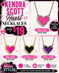 KENDRA SCOTT HEART NECKLACES 16" WITH 2" EXTENSION - LOOK AT THESE COLORS!