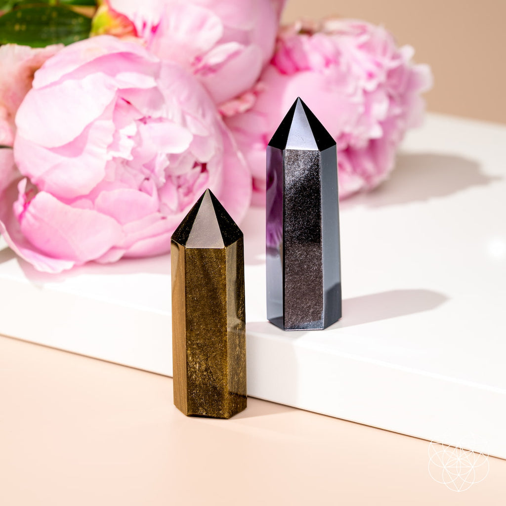 The Upper Hand – Gold & Silver Sheen Obsidian Points