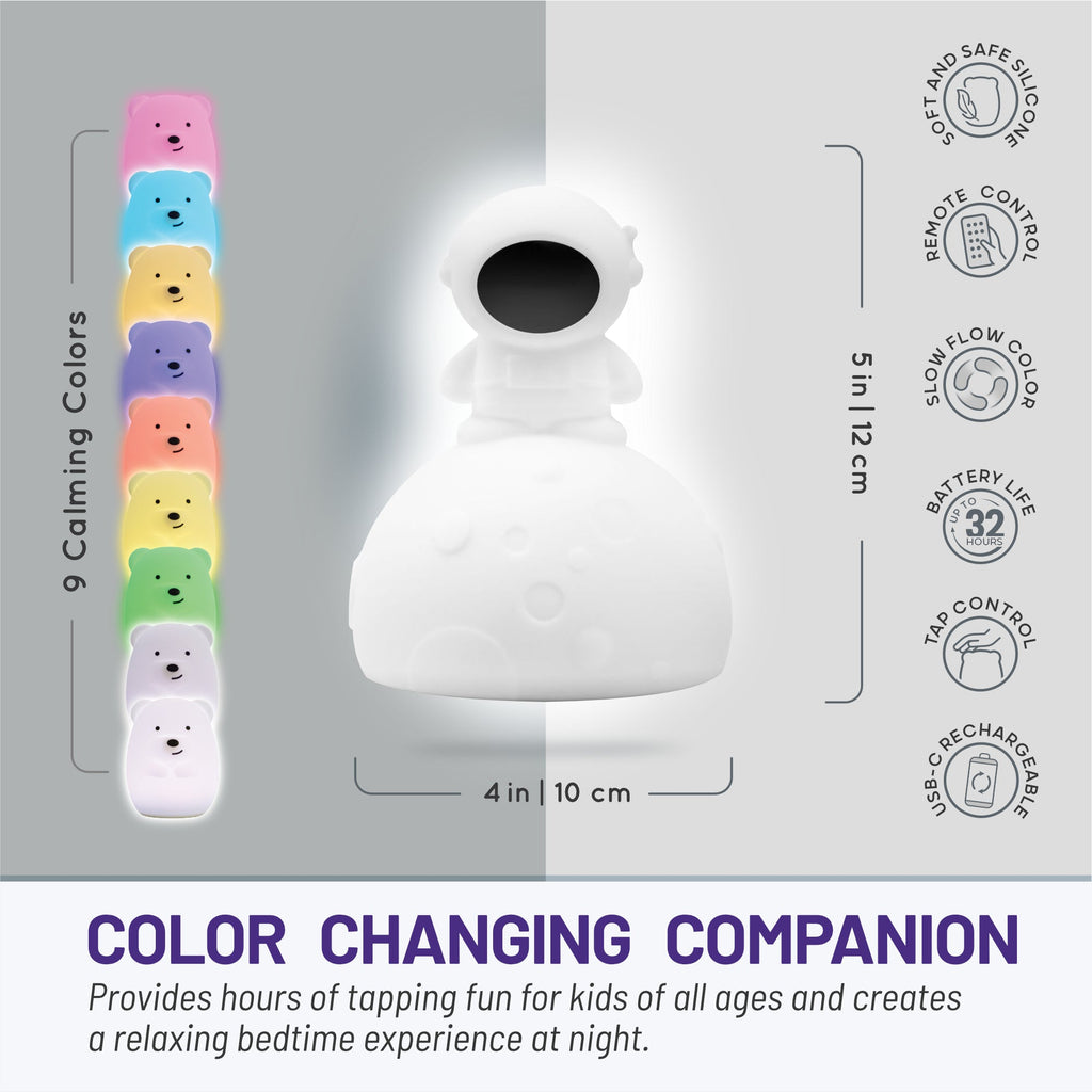 LumiPets Alice the Astronaut Silicone Night Light